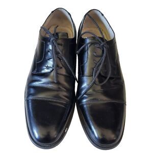 GIORGIO VENTURI‎ Black Men's Leather Cap Toe Oxford Shoes SZ 9 M Dress Payless